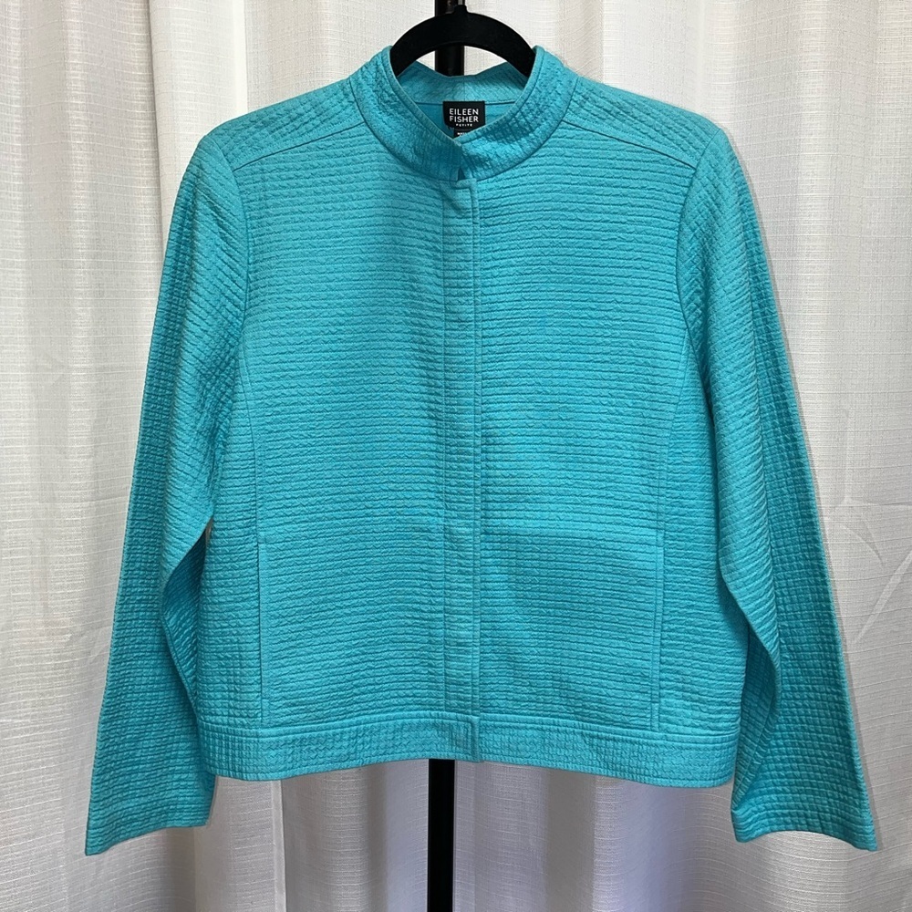 Eileen Fisher Petite Quilted Snap Button Jacket | Size Medium